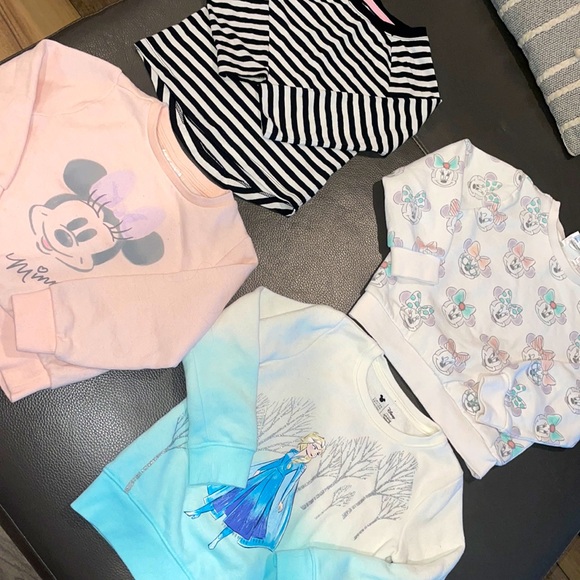 4x lot of 3T Disney sweaters and long sleeve striped tee - Picture 1 of 5